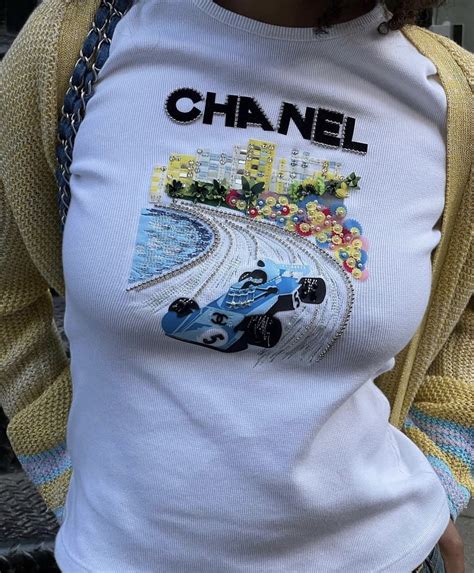 chanel t shirt women f1|chanel's f1 t shirt.